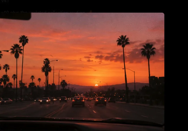 Retro sunset road nostalgia